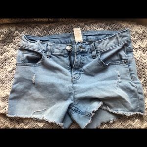 Justice distressed jean shorts